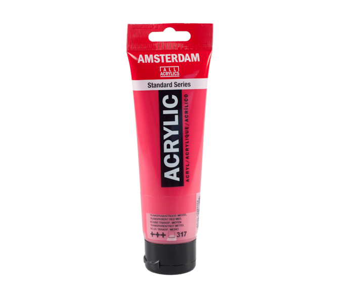 AMSTERDAM AKRİLİK BOYA 120 ML 317 TRANSPARENT RED MEDİUM