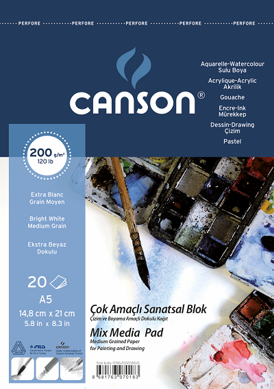 CANSON FINFACE ÇOK AMAÇLI A5  RESİM BLOKLARI (MIXMEDIA)