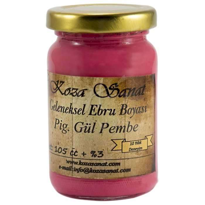 Koza Ezilmiş Ebru Boyası Pigment Gül Pembe 105cc