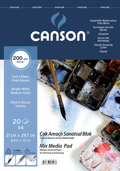 CANSON FINFACE ÇOK AMAÇLI A4  RESİM BLOKLARI (MIXMEDIA)