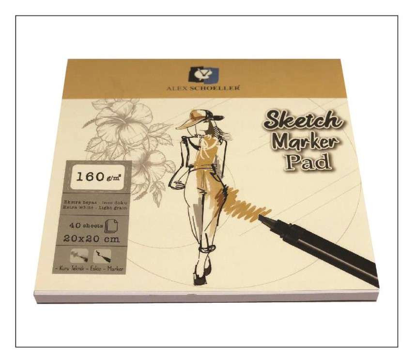 ALEX SCHOELLER SKETCH-MARKER PAD 12 Lİ 20X20 ( 160 GR )