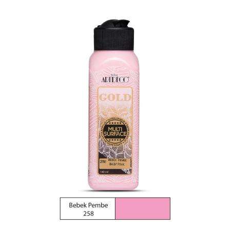 ARTDECO GOLD MULTİSURFACE AKRİLİK BOYA 140 ML BEBEK PEMBE